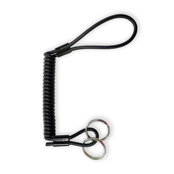 DRAGONNE DE SECURITE Kevlar® 80 cm avec anneaux porte-clés noir